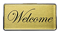 The Mighty Badge™ do-it-yourself Aluminum Signage Kit, 1 1/2" x 3", Gold, Pack of 10
