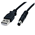 StarTech.com 2m USB to Type M Barrel Cable - USB to 5.5mm 5V DC Cable - USB to Barrel Jack 5V DC Plug (USB2TYPEM2M) - Power cable - USB (power only) (M) to DC jack 5.5 mm (M) - 6.6 ft - molded - black