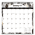 2024 Brown Trout Family Monthly Office Wall Calendar, 12" x 12", Ebony And Ivory, January To December