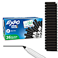 EXPO® Low-Odor Ultra-Fine Tip Dry-Erase Markers, Black, Pack Of 36