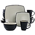 Gibson Elite Soho Lounge 16-Piece Square Stoneware Dinnerware Set, Sand 1 thumbnail image