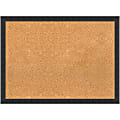 Amanti Art Cork Bulletin Board, 30" x 22", Natural, Mezzanotte Black Wood Frame