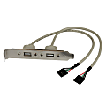 StarTech.com 2 Port USB A Female Slot Plate Adapter - USB panel - USB (F) to 5 pin in-line (F) - USBPLATE - USB panel - USB (F) to 5 pin in-line (F)