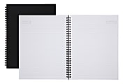 Office Depot® Brand Wirebound Business Notebook, Hard Back Cover, 7-1/4" x 9-1/2", Narrow Ruled, 80 Sheets, Black