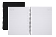 Office Depot® Brand Wirebound Business Notebook, Hard Back Cover, 7-1/4" x 9-1/2", Narrow Ruled, 80 Sheets, Black 1 thumbnail image