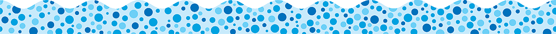 Scholastic Teacher's Friend Polka-Dots Scalloped Trimmers, 2 1/4" x 36', Blue, Pre-K To Grade 5, Pack Of 12