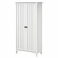 Bush® Furniture Salinas Tall Storage Cabinet with Doors, Shiplap Gray/Pure White, Standard Delivery