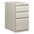 basyx by HON® 20"D Vertical 3-Drawer File Cabinet, Metal, Light Gray