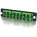 C2G Q-Series Fiber Distribution System 12-STRAND, SC DUPLEX, ZIRCONIA INSERT, SM, APC, GREEN SC - Patch panel adapter - green