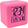 La Crosse Technology 70902 Soft Cube LCD Alarm Clock - Digital - Quartz - LCD - Pink/Silicone Rubber Case 1 thumbnail image