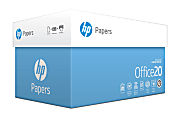 HP Office Paper, Letter Size (8 1/2" x 11"), 20 Lb, 92 Bright, Ream Of 500 Sheets, Case Of 10 Reams, 112101C