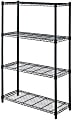 Realspace® Wire Shelving, 4-Shelves, 54"H x 36"W x 14"D, Black