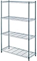 Realspace® Wire Shelving, 4-Shelves, 54"H x 36"W x 14"D, Chrome