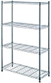 Realspace® Wire Shelving, 4-Shelves, 54"H x 36"W x 14"D, Chrome 1 thumbnail image