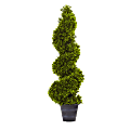Nearly Natural Grass Spiral Topiary Plastic Tree With Deco Planter, 36”H x 11”W x 10”D, Green