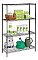 Realspace® Steel Wire Shelving, 4-Shelves, 72"H x 48"W x 18"D, Black 1 thumbnail image