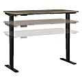 Bush® Business Furniture Move 40 Series Electric 60"W x 30"D Electric Height-Adjustable Standing Desk, Modern Hickory/Black, Standard Delivery