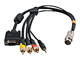 C2G 6ft RapidRun VGA (HD15) + 3.5mm + Composite Video + Stereo Audio Flying Lead - 6 ft Mini-phone/Proprietary/RCA/VGA A/V Cable - Black
