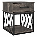 kathy ireland® Home by Bush® Furniture City Park Industrial End Table With Drawer, Dark Gray Hickory, Standard Delivery