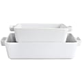 Martha Stewart 2-Piece Stoneware Square And Rectangle Baker Set, White 1 thumbnail image
