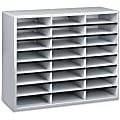 Fellowes® Literature Organizer, 24 Compartments, 23 7/16"H x 29 7/16"W x 11 7/8"D, Dove Gray 1 thumbnail image