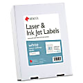 MACO® White Laser/Ink Jet Return Address Labels, MACML8025B, Permanent Adhesive, 1/2"W x 1 3/4"L, Rectangle, White, 80 Per Sheet, Box Of 20,000