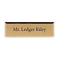 Custom Engraved Metal Rectangle Name Badge/Tag, 3/4" x 2-3/4", Gold