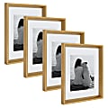 Kate And Laurel Calter Modern Wall Picture Frame Set, 12 1/2” x 15 1/2" With Mat, Gold, Set Of 4 1 thumbnail image