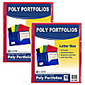 C-Line 2-Pocket Poly Portfolios, 8-1/2" x 11", Primary Colors, 10 Folders Per Pack, Set Of 2 Packs