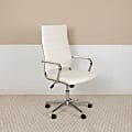 Flash Furniture LeatherSoft High-Back Executive Office Chair, White