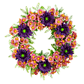 Nearly Natural Mixed Daisy 21”H Artificial Wreath, Purple