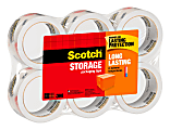 Scotch® Long Lasting Storage Packaging Tape, 1-7/8" x 54.6 Yd., Clear, Pack Of 6 Rolls