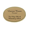 Custom Engraved Oval Name Badge/Tag, 1-3/4" x 2-1/2", Gold 1 thumbnail image