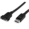 StarTech.com 3ft (1m) Panel MountPort Cable, 4K x 2K Video,Port 1.2 Extension Cable Male to Female, DP Extender Cord