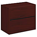 HON® 10500 36"W Lateral 2-Drawer File Cabinet, Mahogany