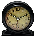 Infinity Instruments Boutique Tabletop Alarm Clock, 5 3/4"H x 5 1/2"W x 2 3/4"D, Black