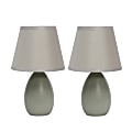 Creekwood Home Nauru Petite Ceramic Oblong Table Lamps, 9-1/2"H, Gray, Set Of 2 1 thumbnail image