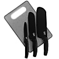 Gibson Home Edge Craft Cutlery Set With Cutting Board, Black