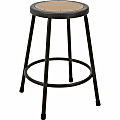 Lorell Metal Shop Stool - Wood, Medium Density Fiber (MDF) Seat - Light Gray - Metal - 1 Each