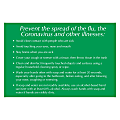Custom Hand Washing and Virus Prevention Plastic Engraved Wall Sign, 12" x 18"