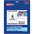 Avery® Permanent Labels With Sure Feed®, 94267-CMF100, Rectangle Scalloped, 2" x 3", Matte Clear, Pack Of 800 1 thumbnail image