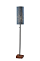 Adesso® Trudy Floor Lamp, 62"H, Blue Shade/Walnut Base