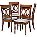 Baxton Studio Lucie Dining Chairs, Gray/Walnut, Set Of 4 Chairs