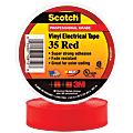 3M™ 35 Color-Coded Vinyl Electrical Tape, 1.5" Core, 0.75" x 66', Red, Pack Of 10 1 thumbnail image