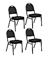 Boss Office Products Stacking Chairs, Black, Set Of 4