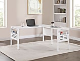 Office Star Prado 60"W L-Shaped Corner Desk, White 1 thumbnail image