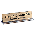 Custom Engraved Plastic Desk Signs With Plexiglass Holder, 2" x 8"