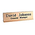Custom Engraved Plastic Desk Signs With Metal Holder, 2" x 8"