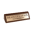 Custom Engraved Raised Gold Foil On Walnut Desk Bar, 1-3/4" x 8-1/2" 1 thumbnail image
