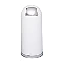 Safco® Dome-Top Receptacle With Push-Door Lid, 15 Gallons, White